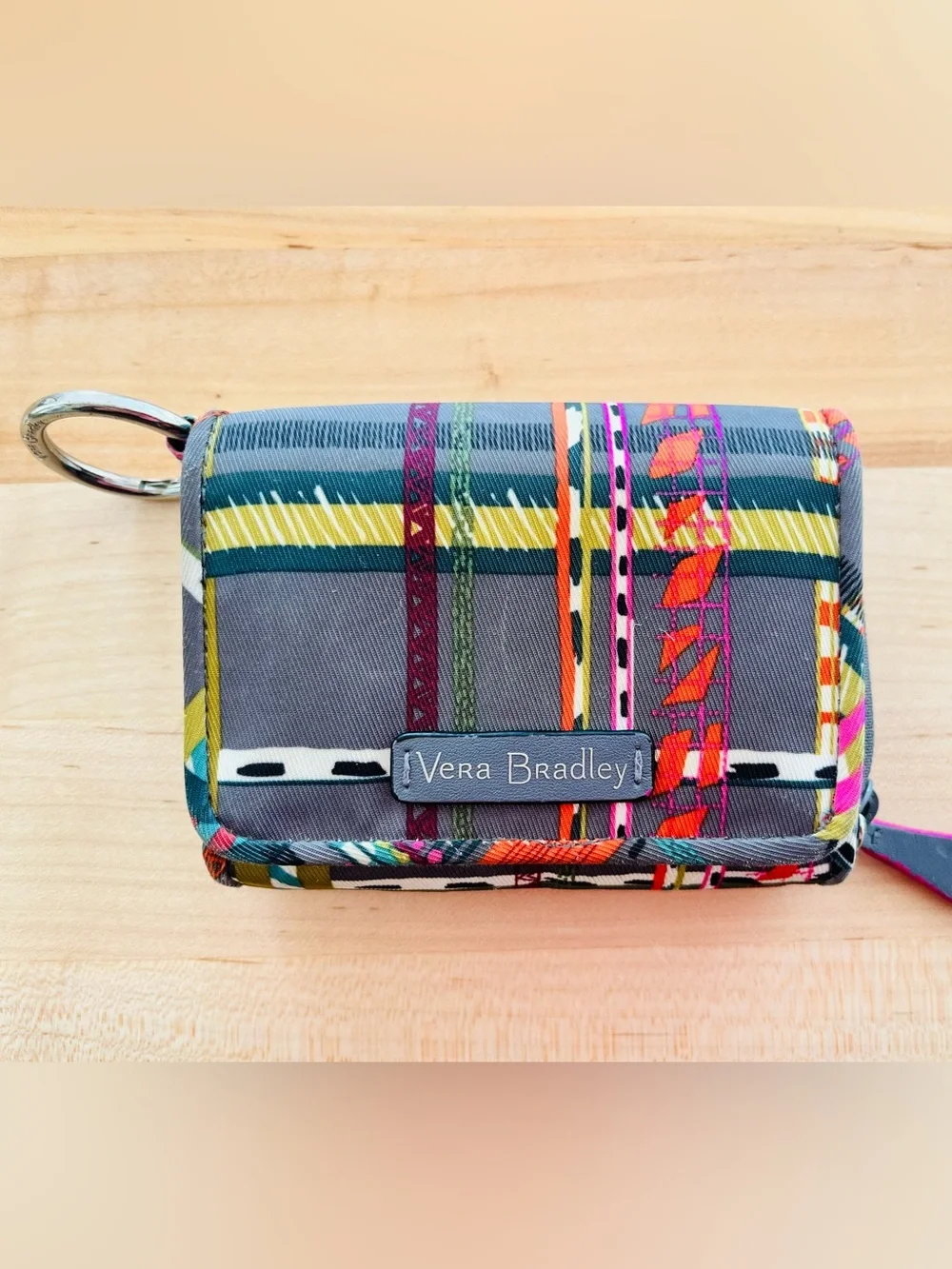 Vera Bradley Multicolor RFID Plaid Wallet with Teal Floral Eyewear Case - Picture 3 of 9